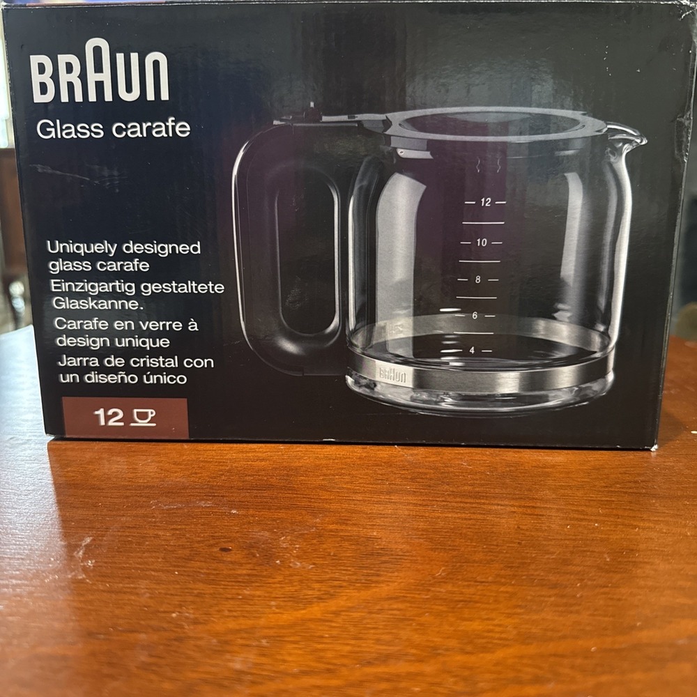 Braun Glass Carafe 12 Cups Coffee Machine 3107 3109 KF60 KF70 KF71 NEW! OPEN BOX